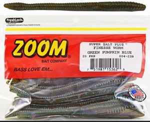 Lures Zoom Finesse worm green pumkin blue