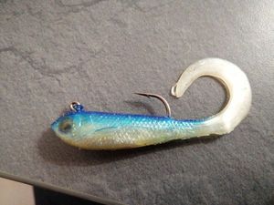 Lures Storm WildEye Curl Tail Minnow 8cm bleu