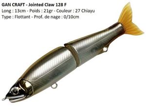 Lures Gan Craft JOINTED CLAW 128 F (27 Chiayu)