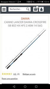 Rods Daiwa Crossfire SB 802 HX HFS