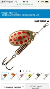 Lures Caperlan Cuiller Weta N3 7g