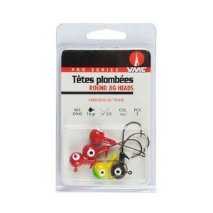Hooks VMC Round Jig Heads 5g (red,black, chartreuse)