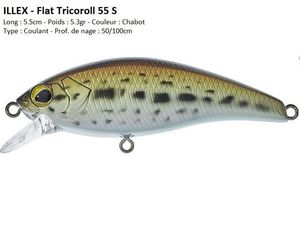 Lures Illex FLAT TRICOROLL 55 S (Chabot)