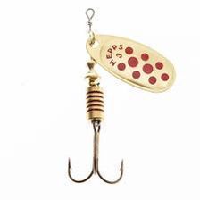 Lures Mepps Cuiller tournante meps or points rouge