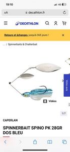 Lures Spinnerbait spino PK 28g (dos bleu)  Spinnerbait spino PK 28g (dos bleu)