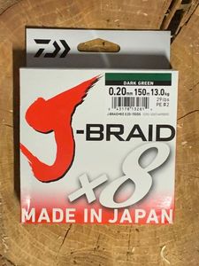 Lines Braid J-Braid x8 20/100 150m 13kg 29lbs Lines Braid J-Braid x8 20/100 150m 13kg 29lbs