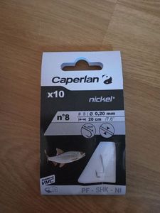 Hooks Caperlan 10 Hameçons nickel n°8 Caperlan
