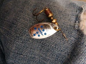 Lures Caperlan Cuillère tournante 2 argent point bleu