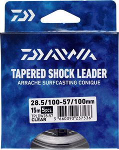 Leaders Daiwa ARRACHE SURF TAPER LEADER 15M X 5 0,16 / 0,57 TRANSLUCIDE 15M