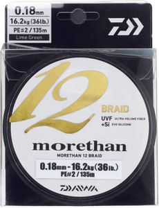 Lignes Daiwa MORETHAN 12 BRAID 14/100 135 M CHARTREUSE