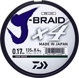 Lignes Daiwa J BRAID X 4 21/100 1350 M VERT