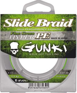 Lignes Gunki SLIDE BRAID 125 FLUO GREEN 0,13