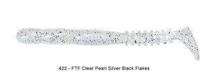 Lures Reins FAT ROCKVIBE SHAD 4" 422 - CLEAR PEARL SILVER BLACK FLAKES