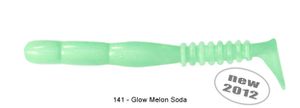 Lures Reins FAT ROCKVIBE SHAD 4" EXTRA SOFT 141 - GLOW MELON SODA