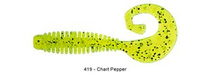 Lures Reins G-TAIL GRUB 3" 419 - CHARTREUSE PEPPER