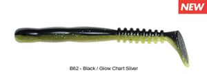 Lures Reins ROCKVIBE SHAD 3,5" B82 - BLACK GLOW CHARTREUSE SILVER