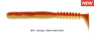 Lures Reins FAT ROCKVIBE SHAD 4" B76 - ORANGE GLOW CHART SILVER
