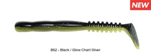 ROCKVIBE SHAD 3" B82 - BLACK GLOW CHARTREUSE SILVER