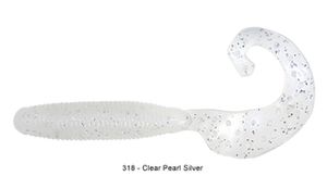 Lures Reins FAT G-TAIL GRUB 4" 318 - PEARL SILVER
