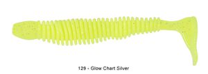 Lures Reins FAT BUBBLING SHAD 4" 129 - GLOW CHARTREUSE SILVER