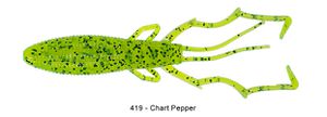 Lures Reins FALLING SHRIMP 4" 419 - CHARTREUSE PEPPER