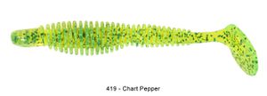 Lures Reins FAT BUBBLING SHAD 4" 419 - CHARTREUSE PEPPER
