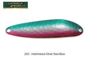 Lures Tiemco LIGHTNING WOBBLER 14 G 205 - HAMMERED SILVER RED BLUE